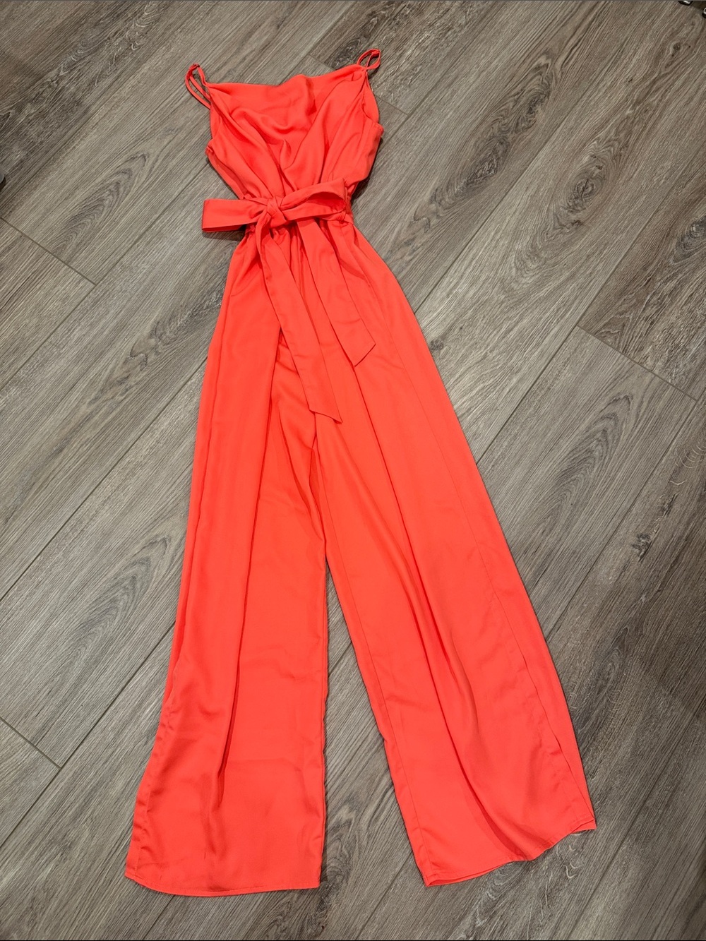 J.O.A. Coral Tie-Waist Wide-Leg Jumpsuit